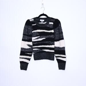 & OTHER STORIES Cotton Wool Blend Knit Sweater Zebra Print Pullover Women's S